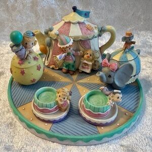 Precious Moments Rare 1999 Circus Themed Mini Tea Set